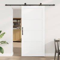 Berkfield Home Sliding Door with Hardware Set White 93x202 cm Solid Wood Pine