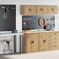 Berkfield Home Garage Cabinets 2 pcs Artisan Oak Engineered Wood in Brown