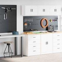 Berkfield Home Garage Cabinets 2 pcs White Engineered Wood