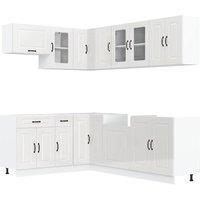Berkfield Home 11 Piece Kitchen Cabinet Set Kalmar Gloss White Engineered Wood