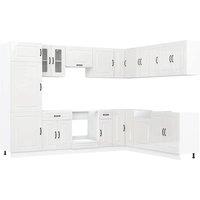 Berkfield Home 14 Piece Kitchen Cabinet Set Kalmar Gloss White Engineered Wood