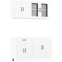 Berkfield Home 4 Piece Kitchen Cabinet Set Kalmar White Engineered Wood