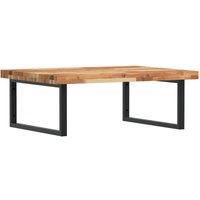 Berkfield Home Basin Shelf Wall Mounted Steel & Solid Wood Acacia in Brown