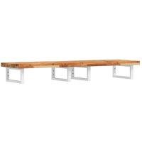 Berkfield Home Basin Shelf Wall Mounted Steel & Solid Wood Acacia in Brown