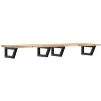 Berkfield Home Basin Shelf Wall Mounted Steel & Solid Wood Acacia in Brown