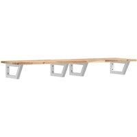 Berkfield Home Basin Shelf Wall Mounted Steel & Solid Wood Acacia in Brown