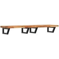 Berkfield Home Basin Shelf Wall Mounted Steel & Solid Wood Acacia in Brown