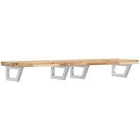 Berkfield Home Basin Shelf Wall Mounted Steel & Solid Wood Acacia in Brown