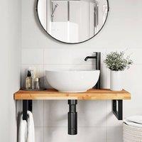Berkfield Home Bathroom Vanity Top Oil Finished 100x40x4 cm Solid Wood Acacia in Brown | Size: 100 x 40 x 4 cm