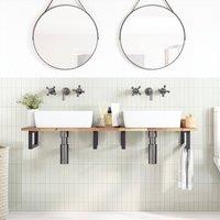 Berkfield Home Bathroom Vanity Top Untreated 120x40x2 cm Solid Wood Acacia in Brown | Size: 120 x 40 x 2 cm