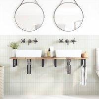 Berkfield Home Bathroom Vanity Top Untreated 140x40x2 cm Solid Wood Acacia in Brown | Size: 140 x 40 x 2 cm
