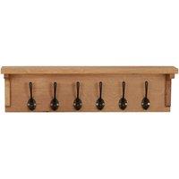 Berkfield Home Coat Rack 60x16x16 cm Solid Oak Wood in Brown | Size: 60 x 16 x 16 cm