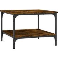 Berkfield Home Coffee Table Smoked Oak 55x55x40 cm Engineered Wood in Brown | Size: 55 x 55 x 40 cm
