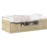 Berkfield Home Daybed with Drawers without Mattress Sonoma Oak 100x200 cm in Light Oak
