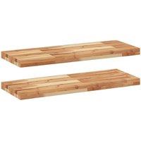 Berkfield Home Floating Shelves 2 pcs 100x30x4 cm Oil Finished Solid Wood Acacia in Brown | Size: 100 x 30 x 4 cm