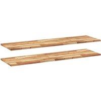 Berkfield Home Floating Shelves 2 pcs 160x40x2 cm Oil Finished Solid Wood Acacia in Brown | Size: 160 x 40 x 2 cm