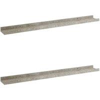 Berkfield Home Wall Shelves 2 pcs Concrete Grey 80x9x3 cm | Size: 80 x 9 x 3 cm