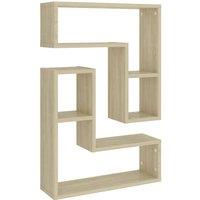 Berkfield Home Wall Shelf 2 pcs Sonoma Oak 50x15x50 cm Engineered Wood in Light Brown | Size: 50 x 15 x 50 cm
