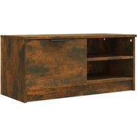 Berkfield Home TV Cabinet Smoked Oak 80x35x36.5 cm Engineered Wood in Brown