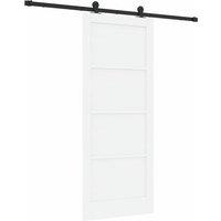 Berkfield Home Sliding Door with Hardware Set White 83x202 cm Solid Wood Pine