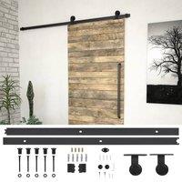 Berkfield Home Sliding Door SKIEN Hardware Kit 200 cm Steel Black