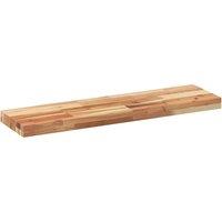 Berkfield Home Compact Floating Shelves 2 pcs 100x20x4 cm Oil Finished Solid Woo in Brown | Size: 100 x 20 x 4 cm