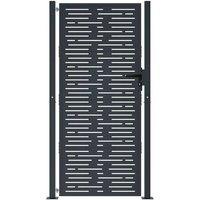Berkfield Home Beautiful Garden Gate Anthracite 105x180 cm Steel Square Design in Dark Grey