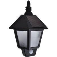 Berkfield Home Solar Wall Lamps 2 pcs with Motion Sensor Black