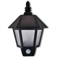 Berkfield Home Solar Wall Lamp with Motion Sensor 2 pcs in Black