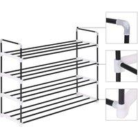 Berkfield Home Shoe Rack with 4 Shelves Metal & Plastic Black