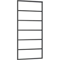 Berkfield Home Sliding Door with Hardware Set ESG Glass&Aluminium 90x205 cm in Black