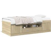 Berkfield Home Daybed with Drawers without Mattress Sonoma Oak 100x200 cm in Brown