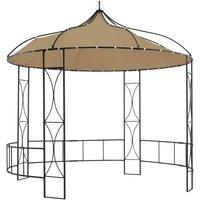 Berkfield Home Gazebo 300x290 cm Taupe Round in Beige