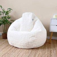 rucomfy Beanbags rucomfy Indoor Faux Fur Adults Bean Bag - Hygge Style Lounger Chair in Natural