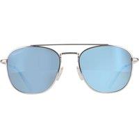 Serengeti Aviator Shiny Silver Mineral Polarized 555nm Blue Carroll