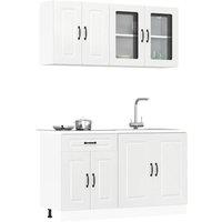 Berkfield Home 4 Piece Kitchen Cabinet Set Kalmar High Gloss White Engineered Wood