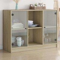 Berkfield Home Sideboard Sonoma Oak 102x37x75.5 cm Engineered Wood in Brown
