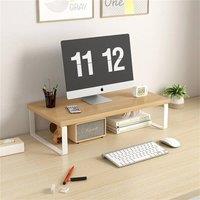 Nordara White & Natural Monitor Stand 50*20*8cm Laptop TV Riser