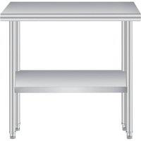 VOGREX Kitchen Table Backsplash Adjustable Undershelf Stainless Steel in Silver