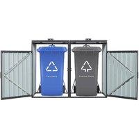 Kelvenix Double Bins Garden Rubbish Dustbin in Dark Grey | Size: 0.6m2