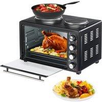 SPETLEK 36L Mini Oven with Dual Hotplates Hobs in Black
