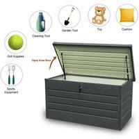 SPETLEK 350 L Metal Garden Storage Box in Grey | Size: 0.6m2