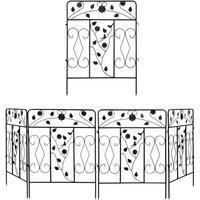 NESTLUNE 5x Flower Bed Decorative Garden Fence 80cm Tall in Black | Size: 100 cm x 15 cm