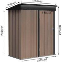 FLAVORA Garden Sheds Steel Shed House Tool Storage Outdoor Garage 3 X 5FT in Brown | Size: 100 cm x 100 cm
