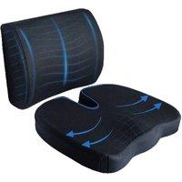 EONLION Back& Seat Support-Cushion Car Seat Home in Black | Size: 120 cm x 90 cm