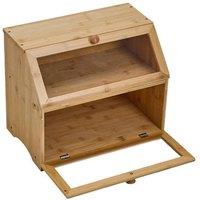 Kelvenix natural Bamboo Bread Bin w/ Transparent Window | Size: 0.6m2
