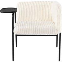 Kelvenix Upholstered Armchair with Solid Metal Frame in Beige | Size: 0.6m2