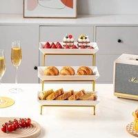 Nordara 3 Tier Serving Platter Dessert Cake Party Display in White