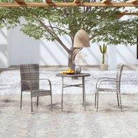 Berkfield Home 3 Piece Garden Dining Set Poly Rattan Grey