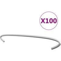 Berkfield Home Gabion Hooks 100 pcs Galvanised Steel 40 cm in Silver